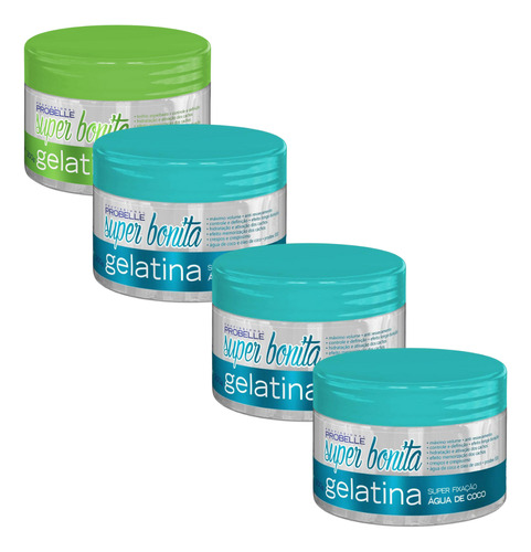 Kit Gelatina Capilar Babosa + 3x Gelatina Água De Coco