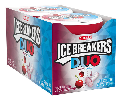 Ice Breakers Duo - Latas De Menta Con Sabor A Cereza Y Fruta