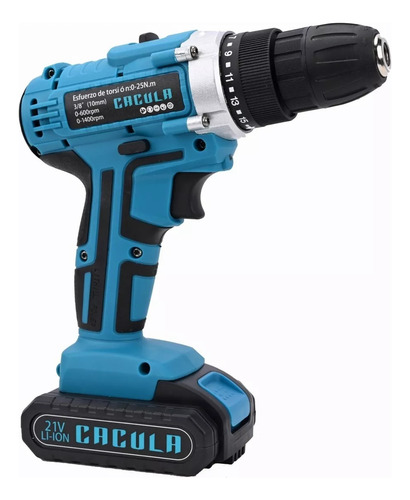 Taladros Eléctrico Atornillador Cacula Bd-01 De 21v 2batería Color Azul