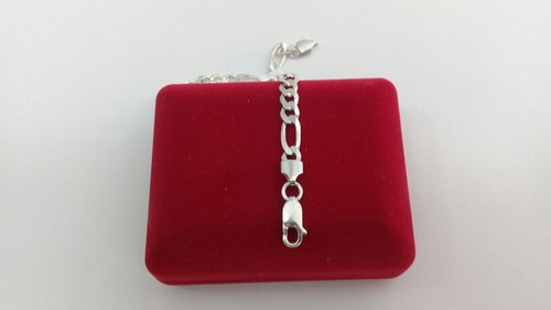 Pulseira Prata Masculina Grumet Com Chapa 21,5cm