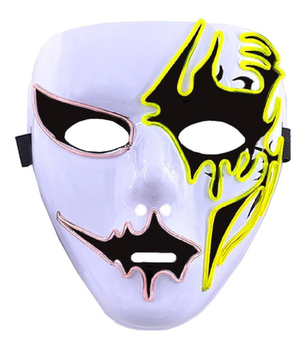 Máscara Para Halloween De Luz Neón, Mxoen-006, 1 Pza. 20x18x