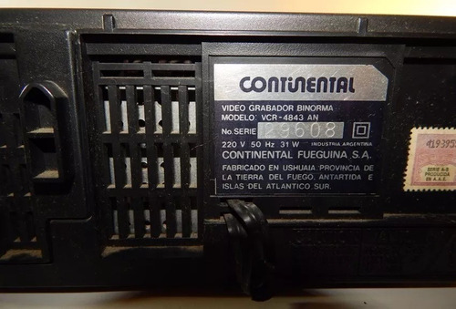 Video Grabadora Continental Vcr-4843an Binorma A Reparar
