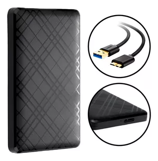 Case Externo Disco Duro Sata 2.5 PuLG Usb 3.0 - Pc - Laptop Color Negro