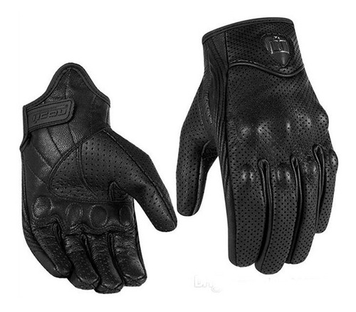 Guantes Moto Motociclista Icon Pursuit Cuero Natural