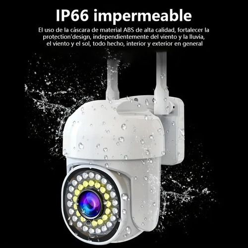 Cámara de Seguridad Exterior 8MP Inalámbrica 360° PTZ - Visión Nocturna Full Color con Detección IA Personas/Vehículos + Alarma 110dB - Alexa/Google Home - SD/Nube IP66 Antivandálico MVPSMART Q10