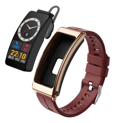 Negro: Pulsera Inteligente Bluetooth Y Auriculares Inalámbricos