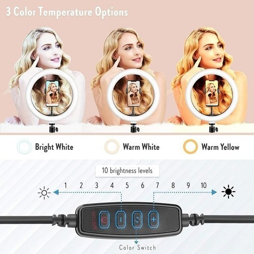 Imagen 6 de 8 de Aro De Luz Led Celular Selfie Trípode 2.1m Stromberg Shine