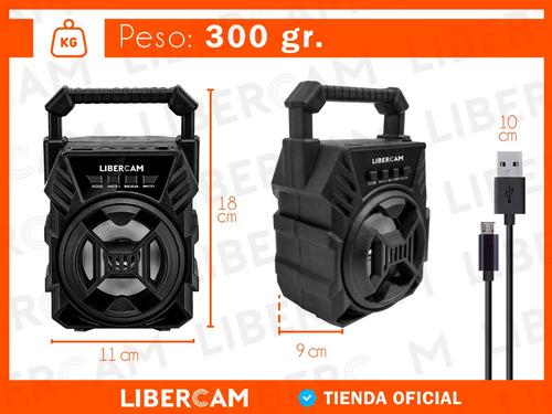 Imagen 4 de 10 de Parlante Altavoz Portatil Inalambrico Bluetooth Luces Led P5