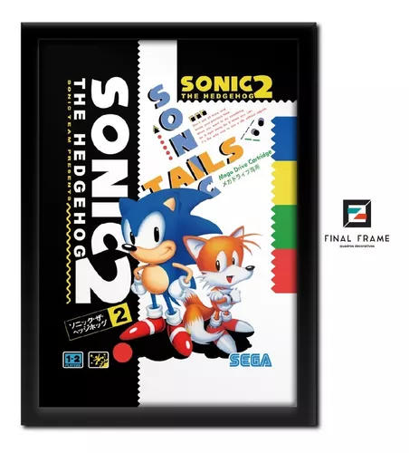 Quadro Capa Sonic The Hedgehog 2 Jp - Mega Drive - 33 X 45cm