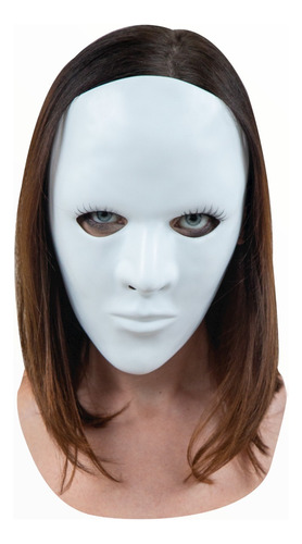 Máscara Blanca Sin Expresión Mujer Halloween Color Blanco Máscaras Plásticas