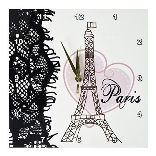 3drose Dpp_162268_1 Paris Torre Eiffel Con Corazon Y Reloj N