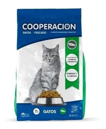 Alimento Cooperación para gato adulto sabor pescado en bolsa de 10 kg