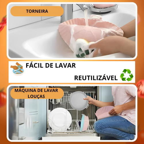 Kit 2 Formas Silicone Para Air Fryer Antiaderente