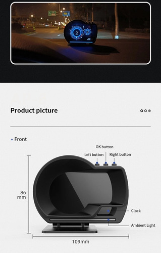 Ttt Velocímetro Com Head-up Display Auto Hud