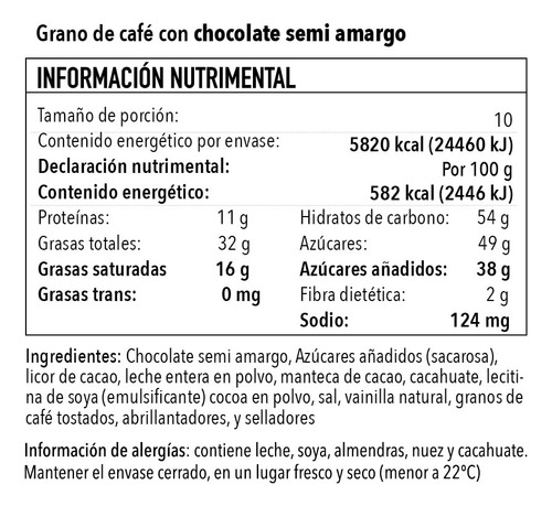Xiocolat Cafe Con Chocolate Semiamargo 55% Cacao 1 Vitrolero