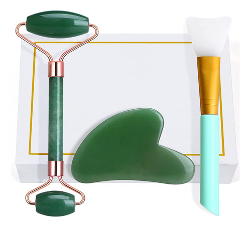 Rodillo De Jade Y Gua Sha, Rodillo De Jade Facial Natural, .