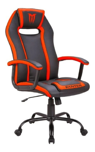 Imagen 1 de 5 de Silla Gamer Monster Panter Gc01 Rojo Y Negro Cuero Sintetico