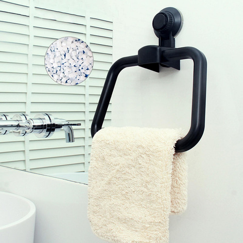 Colgando Toallero Ventosa Anillos De Toalla Para Baño Negro