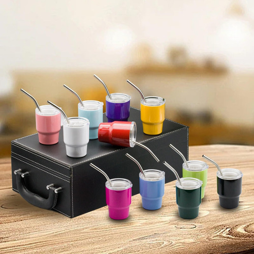 Vasos De Chupito Con Pajita De 2 Onzas, Mini Vaso Con Tapa