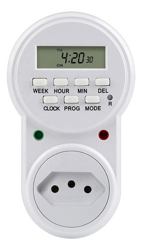 Timer Digital De Tomada Padrão Brasil 110/220v 10a 