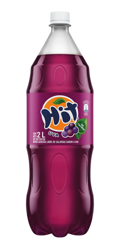 Refresco Hit Uva Sin Calorías Pet 2 Lt 6 Unidades