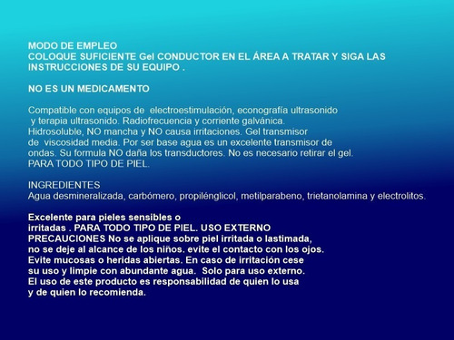 Gel Conductor Electroestimulador Compatible Nuskin Protecto