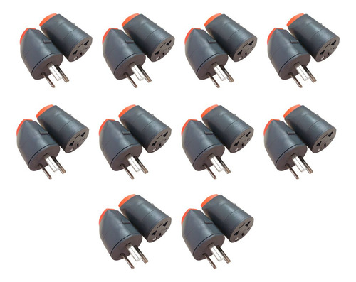 Pack X 10 Ficha Macho Y Hembra Salida Frontal Grafito 10a Richi