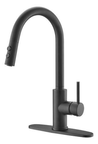Grifo De Cocina Rulia Matte Black Rb1031 Con Spra De Doble A