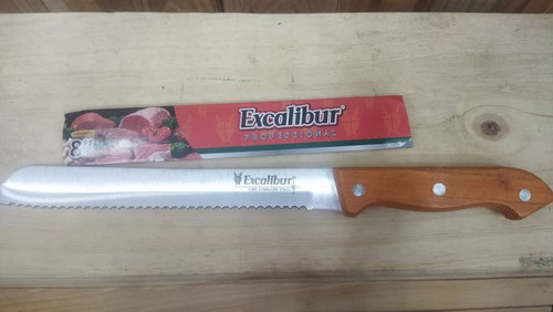 Cuchillo Para Pan Excalibur 8   Cacha Madera
