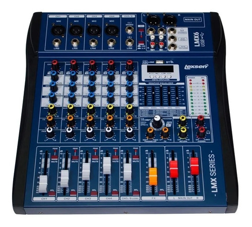 Mesa De Som Lexsen Lmx6usb Mp3 Mixer Lmx6 Usb 6 Canais