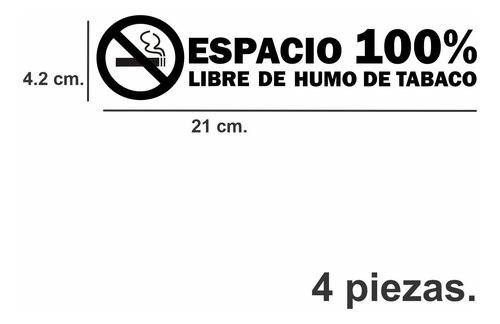 Calcomanias Espacio Libre De Humo De Tabaco