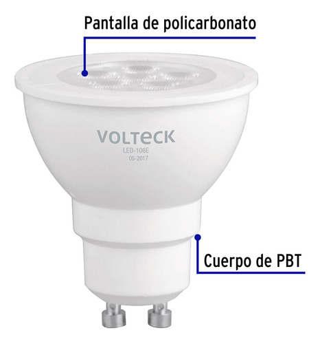 Foco Led Mr16 Luz Dia 6w Ahorrador Lampara Direccional 46217