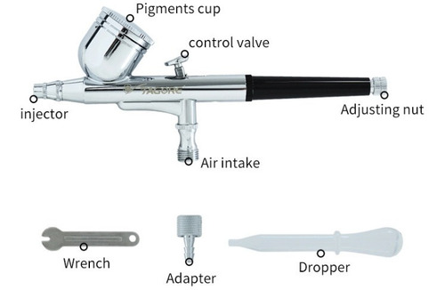 Pistola Para Aerógrafo Barbería Repostería Tatuaje Temporal