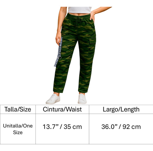 Pantalón Jogger Camuflaje Mujer Casual Con Bolsillos Cargo