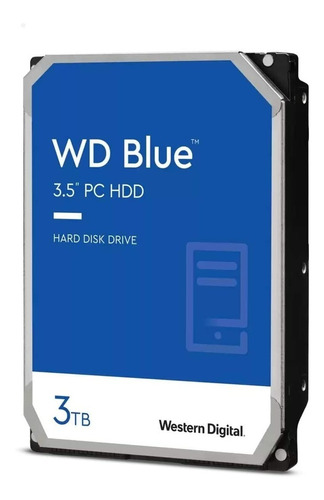 Imagen 1 de 6 de Wd Blue Pc 3tb Disco Duro Sata 6 Gb/s 256 Mb 5.400rpm 3.5 In