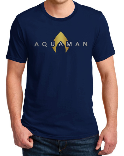 Remeras Aquaman Silueta Celeste Comic Superheroe