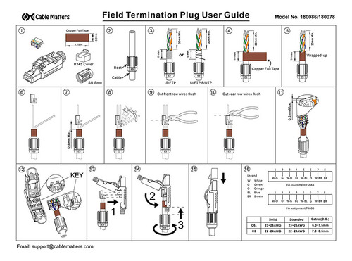 Enchufe De Terminación Rj45, Cat 8, Cat8, Blindado, Sin Herr