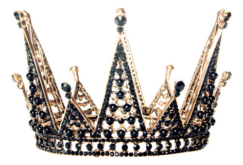 Tiara De Novia Negra Barroca Vintage Coronas Completas