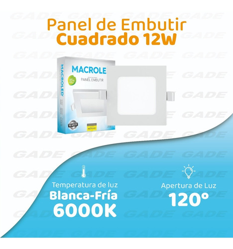 Imagen 3 de 7 de Panel Plafón Led Embutir 6w Cuadrado