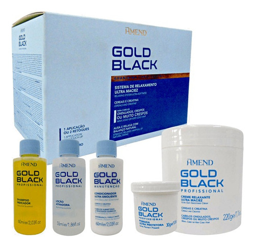 Kit Amend De Sistema Relaxamento Guanidina Gold Black