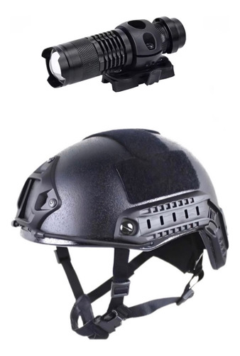 Casco Balístico Kevlar Nivel 3a Incluye Linterna Táctica