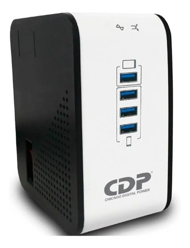 Regulador Cdp 1000va 400w 8 Contactos Con 4 Puertos Usb Color Blanco