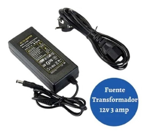 Fuente Transformador De Poder 12v 3a Para Camaras Y Dvr Cctv