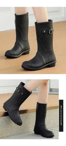 Botas De Lluvia A Media Pantorrilla Para Mujer, Impermeables