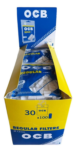 Caja de filtro de pantalla Ocb regular de 7,5 mm C/30 bolsas de sabor no contiene