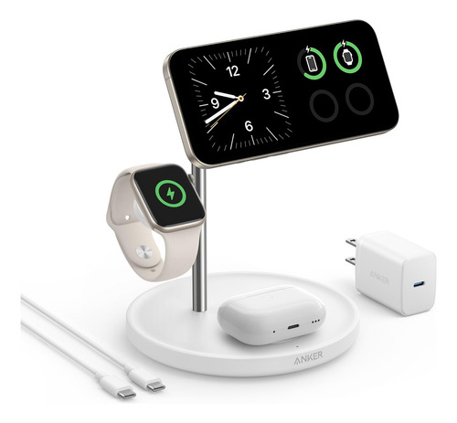 Soporte De Carga Inalámbrico Anker Maggo 3 En 1 Para iPhone