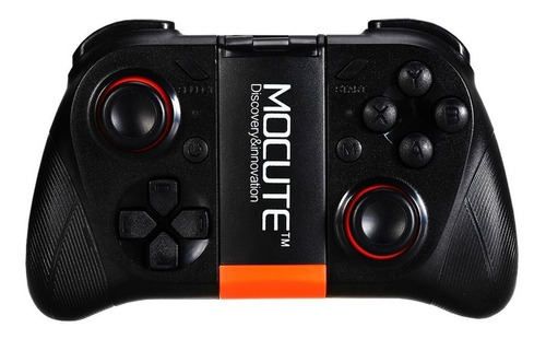 Controle joystick sem fio Mocute 050 preto e laranja