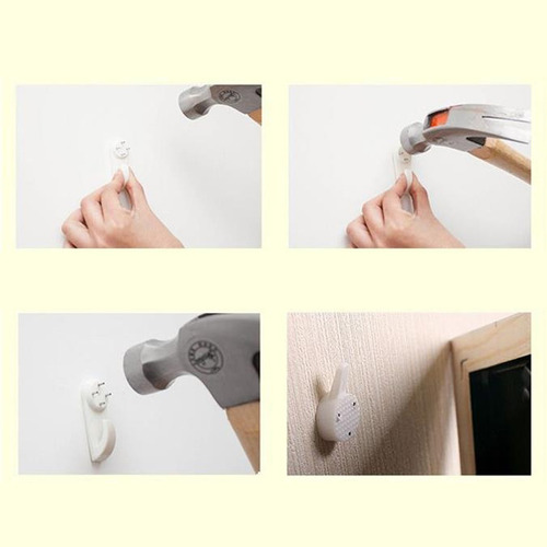20 Piezas De Colgadores De Pared Dura Invisible Fijación De