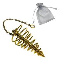Comprar Péndulo Espiral De Bronce Para Reiki \u002F Radiestesia + Funda