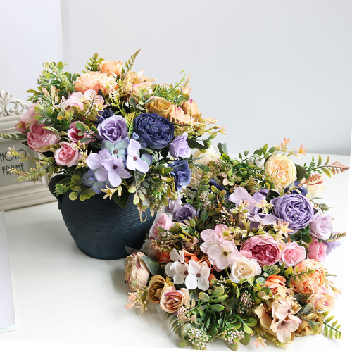 2 Unidades De Rosas De Seda Artificial Para Decoração De Cas